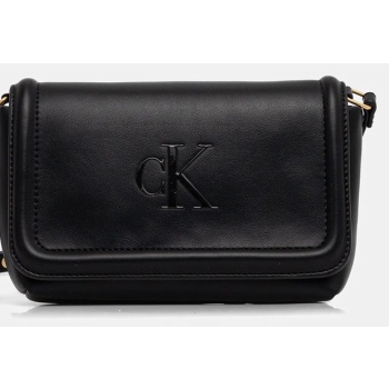 τσάντα calvin klein χρώμα μαύρο, lv04f1027g 100%