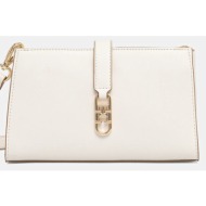 τσάντα tommy hilfiger χρώμα: μπεζ, aw0aw18005 100% πολυουρεθάνη