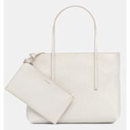 τσάντα calvin klein χρώμα: μπεζ, lv04f3267g 70% ανακυκλωμένος πολυεστέρας, 30% πολυουρεθάνη