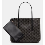 τσάντα calvin klein χρώμα: καφέ, lv04f3267g 70% ανακυκλωμένος πολυεστέρας, 30% πολυουρεθάνη