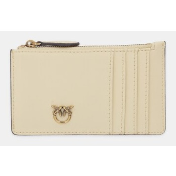 δερμάτινο πορτοφόλι pinko χρώμα γκρι, 100251 a0gk φυσικό