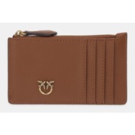 δερμάτινο πορτοφόλι pinko χρώμα: γκρι, 100251 a0gk φυσικό δέρμα