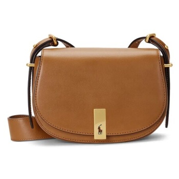 δερμάτινη τσάντα polo ralph lauren χρώμα μπεζ, 428891391