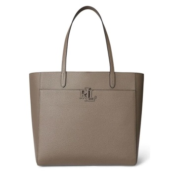δερμάτινη τσάντα lauren ralph lauren χρώμα καφέ, 431960183