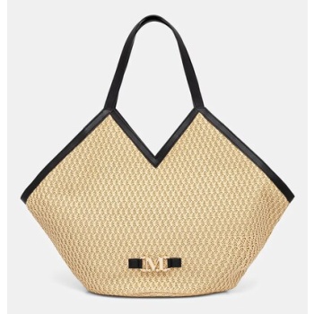 τσάντα παραλίας max mara beachwear χρώμα μπεζ