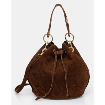 τσάντα σουέτ answear lab χρώμα καφέ δέρμα σαμουά