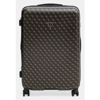 βαλίτσα guess jesco χρώμα καφέ, twhb83 89988 κύριο υλικό