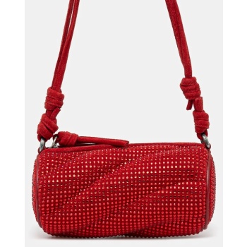 τσάντα σουέτ fiorucci suede rhinestone micro mella υλικό 1