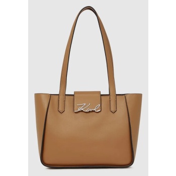 δερμάτινη τσάντα karl lagerfeld ikon 100% δέρμα βοοειδών