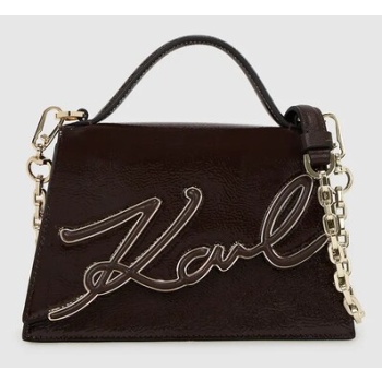 δερμάτινη τσάντα karl lagerfeld ikon 100% δέρμα βοοειδών