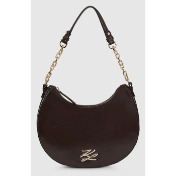 δερμάτινη τσάντα karl lagerfeld ikon 100% δέρμα βοοειδών