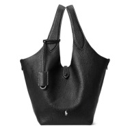 δερμάτινη τσάντα polo ralph lauren tote δέρμα βοοειδών