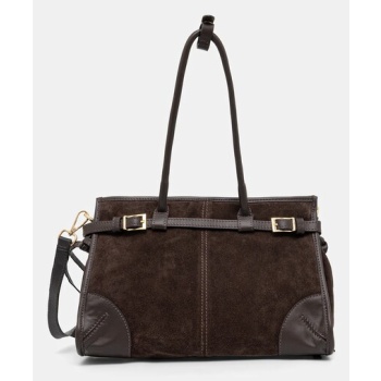 τσάντα σουέτ answear.lab κύριο υλικό φυσικό δέρμα, δέρμα