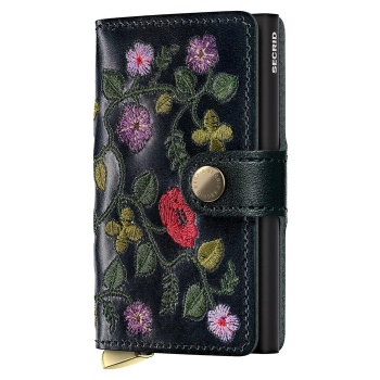 δερμάτινο πορτοφόλι secrid stitch floral δέρμα