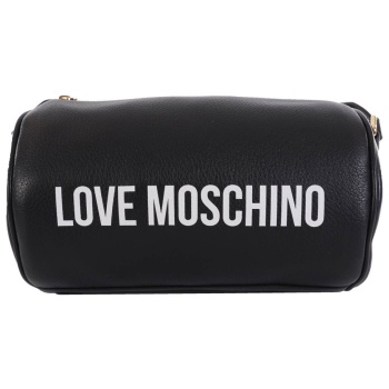love moschino τσαντα crossbody βαρελακι logo μαυρο σε προσφορά