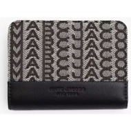marc jacobs πορτοφολι the mini compact all over logo mayρο/μπεζ