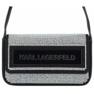 karl lagerfeld τσανταki ωμου k/essential στρας logo μαυρο