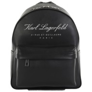 karl lagerfeld τσαντα backpack hotel karl tech leather μαυρο
