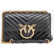 pinko τσαντακι crossbody love one mini dc logo μαυρο