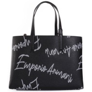 emporio armani τσαντα shopping bag pvc/plastic all over signature μαυρο