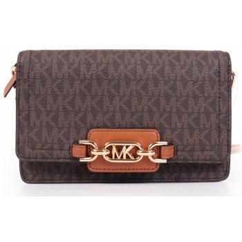 michael kors τσαντα crossbody heather all over logo kaφε