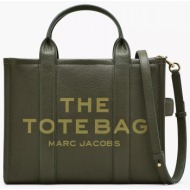 marc jacobs τσαντα cross body/χειρος the medium tote leather tote bag logo πρασινο σκουρο