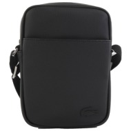 lacoste τσαντακι crossbody slim vertical camera μαυρο