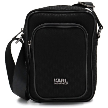 karl lagerfeld τσαντακι crossbody all over logo μαυρο