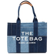 marc jacobs τσαντα shopping the large tote καμβας τζιν logo dενιμ μπλε