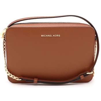 michael kors τσαντα crossbody jet set lg ew metaλλικο logo