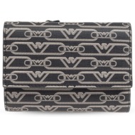 emporio armani πορτοφολι logo καφε / μαυρο