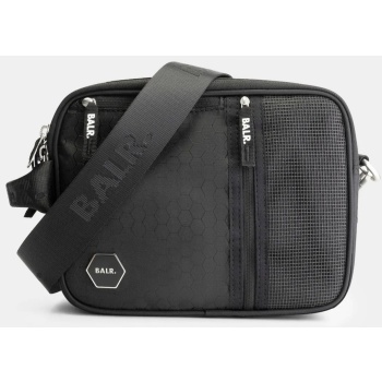 balr. hexagon shoulder bag μεταλλικο logo μαυρο σε προσφορά