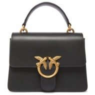 pinko τσαντακι love one top handle mini light vitello seta μαυρο
