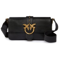 pinko γυναικεια τσαντα love one classic slouchy fl vitello morbido μαυρο