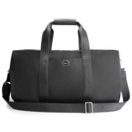 balr. weekend bag classic duffle με ιμαντα logo μεταλλικο μαυρο