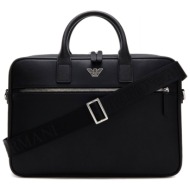emporio armani τσαντα briefcase logo μαυρο