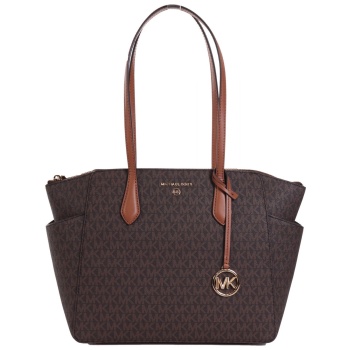 michael kors τσαντα shopping marilyn logo καφε/ταμπα