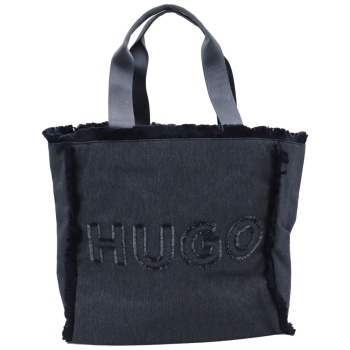 hugo τσαντα ωμου becky tote-de logo denim μπλε σε προσφορά