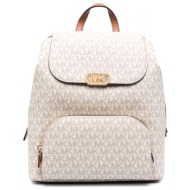michael kors τσαντα backpack kensington αll over lοgo mπεζ/tamπα