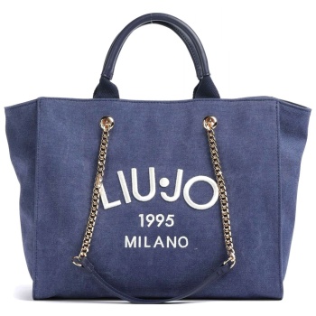 liu-jo τσαντα shopping bag bena logo σκουρο μπλε σε προσφορά