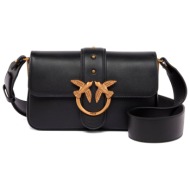 pinko τσαντακι love one mini 2.240.010.039-001g03 fl vitello morbido μαυρο