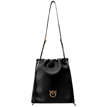 pinko τσαντα slouchy classic bag vitello fiore μαυρο