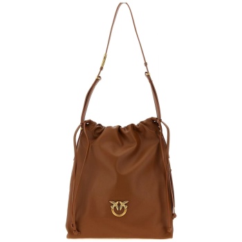 pinko τσαντα slouchy classic bag vitello fiore καφε