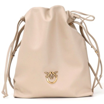 pinko τσαντα slouchy classic bag vitello fiore μπεζ