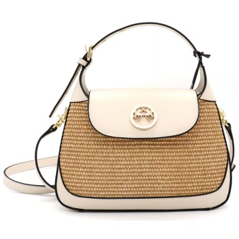 la martina tσαντακι χειροσ/crossbody ψαθα μεταλλικο logo