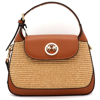 la martina tσαντακι χειροσ/crossbody ψαθα μεταλλικο logo