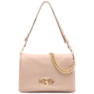 liu-jo better τσαντα cross body logo μπεζ