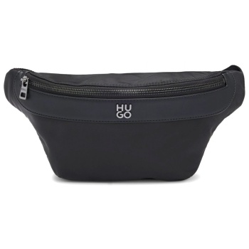 hugo τσαντακι μεσης quantic_n_bumbag logo μεταλλικο μαυρο
