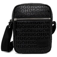 hugo τσαντακι ethon2.0hi_m_ns zip cross body all over logo μαυρο