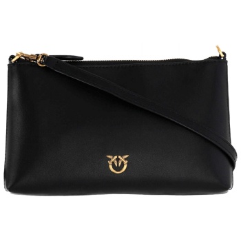 pinko τσαντακι flat horizontal mini vitello seta μαυρο